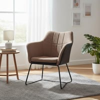 كرسي جلوس مفرد قماش - بني غامق