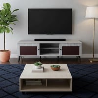 طاولة تلفزيون خشب ماليزي 180 سم مع 2 ادراج وارفف -...