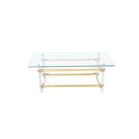 طاولة قهوة زجاج بقاعدة اكريليك 120 سم