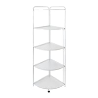 رفوف تنظيم معدن زاوية 5 أدوار لون ابيض