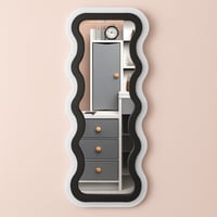 مرايا طويله جدارية مع إطار مموج