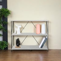 وحدة رفوف خشب ماليزي 3 ادوار متعددة الإستخدام رماد...