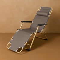 كرسي جلوس للشاطئ مريح وقابل للطي – لون رمادي أنيق