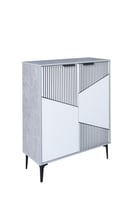 خزانة أحذية بابين خشب ماليزي - رمادي وأبيض