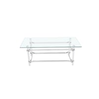 طاولة قهوة زجاج بقاعدة اكريليك 120 سم