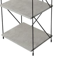 وحدة رفوف خشب ماليزي 5 ادوار متعددة الإستخدام رماد...