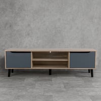 طاولة تلفزيون خشبية 150 سم , 2 ارفف 2 درج تخزين صن...