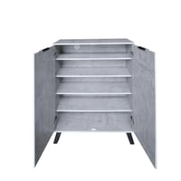 خزانة أحذية بابين خشب ماليزي - رمادي