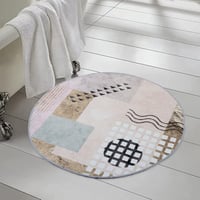 دعسة موكيت دائري لون رمادي مقاس 90 سم