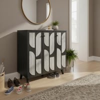 دولاب احذيه خشبي 3 ابواب 4 ادوار خشب ماليزي - بني...