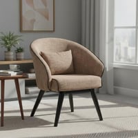 كرسي جلوس أنيق من القماش - بني