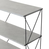 وحدة رفوف خشب ماليزي 4 ادوار متعددة الإستخدام رماد...