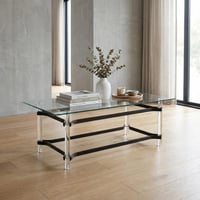 طاولة قهوة زجاج بقاعدة اكريليك 120 سم