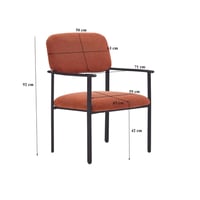 كرسي جلوس مفرد قماش كتان لون برتقالي