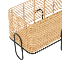 طقم سلال خيزران بقاعدة معدن 2 قطع