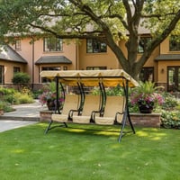 مرجيحة حديقة مع مظلة 3 اشخاص قماش بقاعدة معدن عالي...