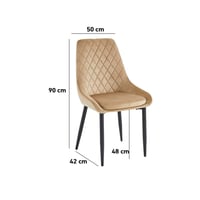 كرسي مفرد مخمل لون بيج