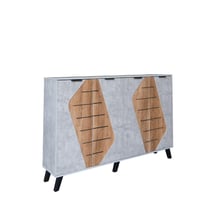 خزانة أحذية مودرن مساحة واسعة 2 أقسام 5 ارفف خشب م...