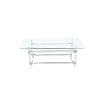 طاولة قهوة زجاج بقاعدة اكريليك 120 سم