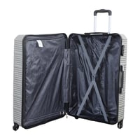 شنط سفر طقم 3 قطع نيو ترافيل بعجلات دوارة - فضي