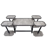 طقم طاولات خدمة خشب تركي 5 قطع - لون رمادي