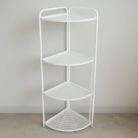 رفوف تنظيم حديد زاوية 4 أدوار لون أبيض