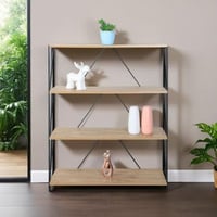 وحدة رفوف خشب ماليزي 4 ادوار متعددة الإستخدام لون...