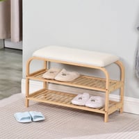 رف احذية دورين خشب مع مسند جلوس