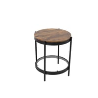 طاولة خدمة خشب مع زجاج مفرد - بني