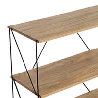 رفوف ستاند خشب ماليزي تصميم مفتوح 6 ادوار لون خشبي