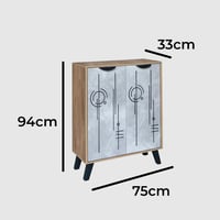 خزانة أحذية خشب ماليزي 4 مستويات بابين – رمادي وخش...