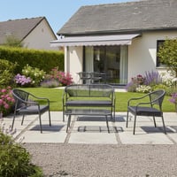 طقم جلسة خارجية – طاولة مستطيلة مع 4 كراسي للحديقة