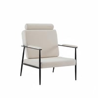 كرسي قماش مفرد مريح للجلوس - بيج