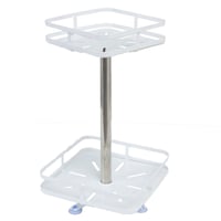 رفوف تنظيم حديد مربعة دورين لون أبيض