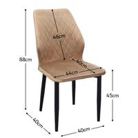 طاولة طعام فخمة من بديل الرخام مع 4 مقاعد بني فاتح