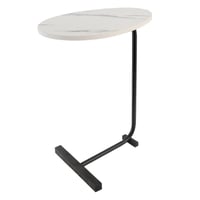 طاولة خدمة جانبية عصرية , سطح خشبي وقاعدة معدن