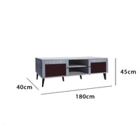 طاولة تلفزيون خشب ماليزي 180 سم مع 2 ادراج وارفف -...