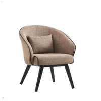 كرسي جلوس أنيق من القماش - بني