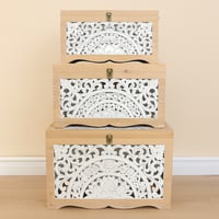 صناديق تخزين خشبية 3 قطع