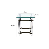 طاولة خدمة زجاج أنيقة , قاعدة اكريليك 45 سم