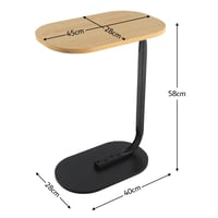 طاولة خدمه خشب بيضاوية - لون بيج