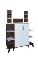 ركن قهوة مع أرفف معلقة - أبيض وبني