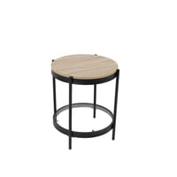 طاولة خدمة خشب مع زجاج مفرد - بيج