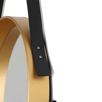 مرآة ذهبية معلقة جدارية دائرية الشكل بحزام تثبيت A...