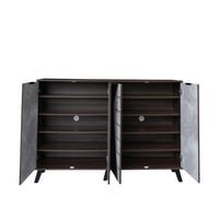 خزانة أحذية كبيرة 2 أقسام خشب ماليزي 5 ارفف , بني...