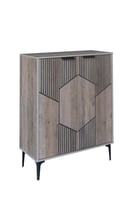 دولاب أحذية بابين خشب ماليزي 4 مستويات لون خشبي مخ...