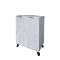 خزانة أحذية بابين خشب ماليزي - رمادي