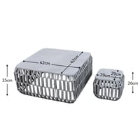 طقم طاولات مجالس فاخرة 5 قطع رمادي