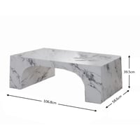 طاولة قهوة أسمنت هندسي مركب بديل الرخام - رمادي رخ...