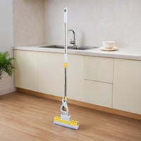 ممسحة تنظيف أرضيات بعصا يدوية - لون أصفر أو أزرق